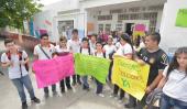 PROTESTA. Los alumnos son protagonistas del reclamo por su escuela (José Hernández / La Voz).